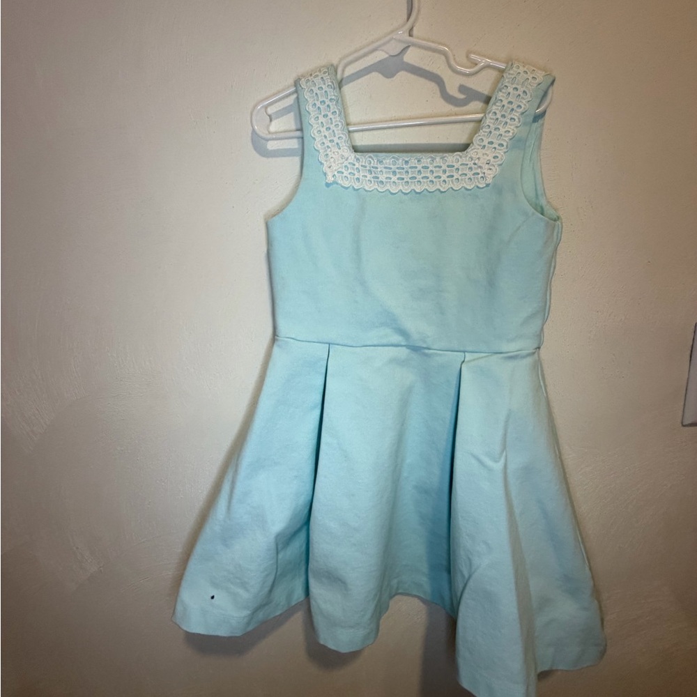 Janie and Jack Light Blue Dress with Lace Trim